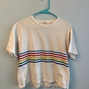 Rainbow Stripe Brandy Melville Tee